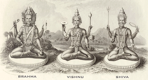 Ba vị thần trong Trimurti trong đó có Brahma Ba vị thần trong Trimurti trong đó có Brahma